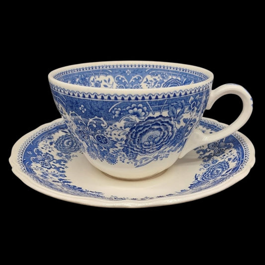 Villeroy & Boch Burgenland blau: Jumbotasse mit Unterteller / große Tasse XXL (Beschreibung) Porzellanladen.online (7120789176457)