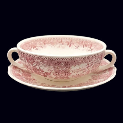 Villeroy & Boch Burgenland rot: Suppentasse mit Unterteller (senkrechte Griffe) Villeroy & Boch (7121046405257)