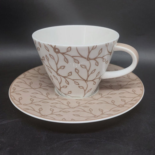 Villeroy & Boch Caffé Club Floral: Kaffeetasse mit Unterteller, braun / caramel - neuwertig Villeroy & Boch (7120706830473)