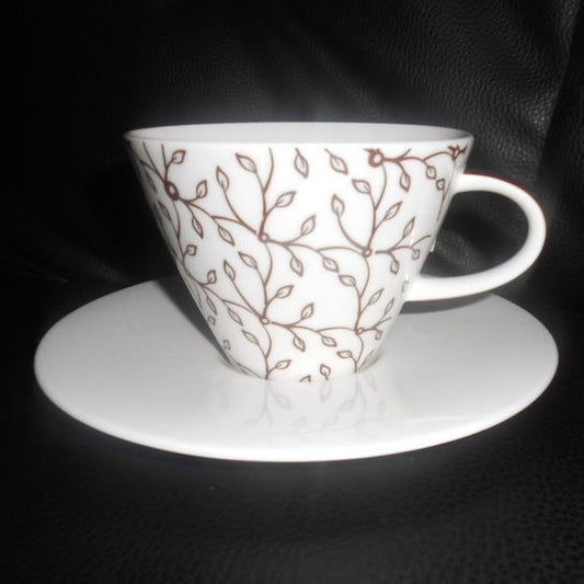 Villeroy & Boch Caffé Club Floral: Cafe au lait Tasse mit Unterteller, mocha - neu Villeroy & Boch (7120706764937)