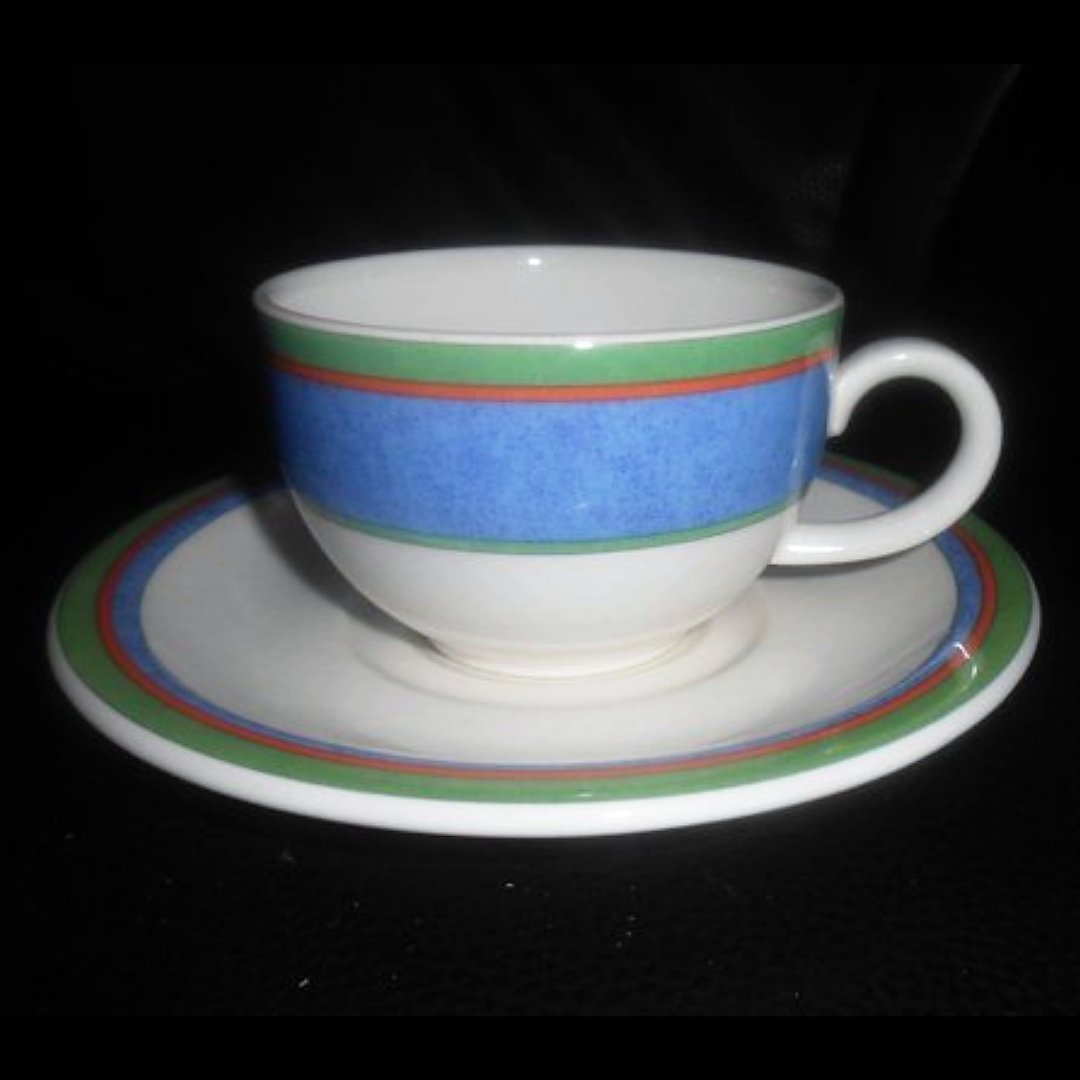 Villeroy & Boch Easy blau / Tipo Viva blue: Kaffeetasse / Tasse mit Unterteller (runde Form) Villeroy & Boch (7120707027081)
