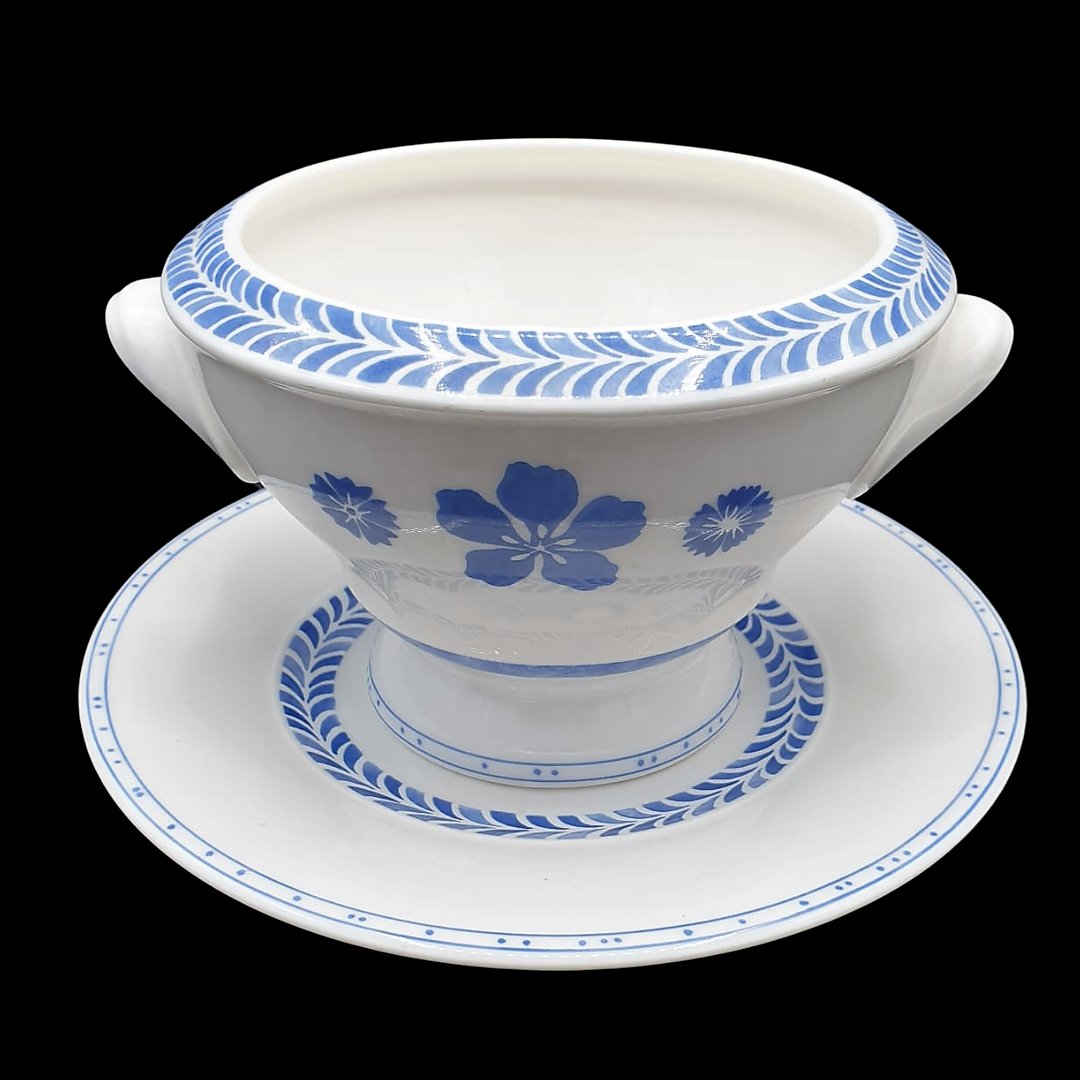 Villeroy & Boch Farmhouse Touch Blueflowers: Suppentasse mit Unterteller Villeroy & Boch (7121087529097)