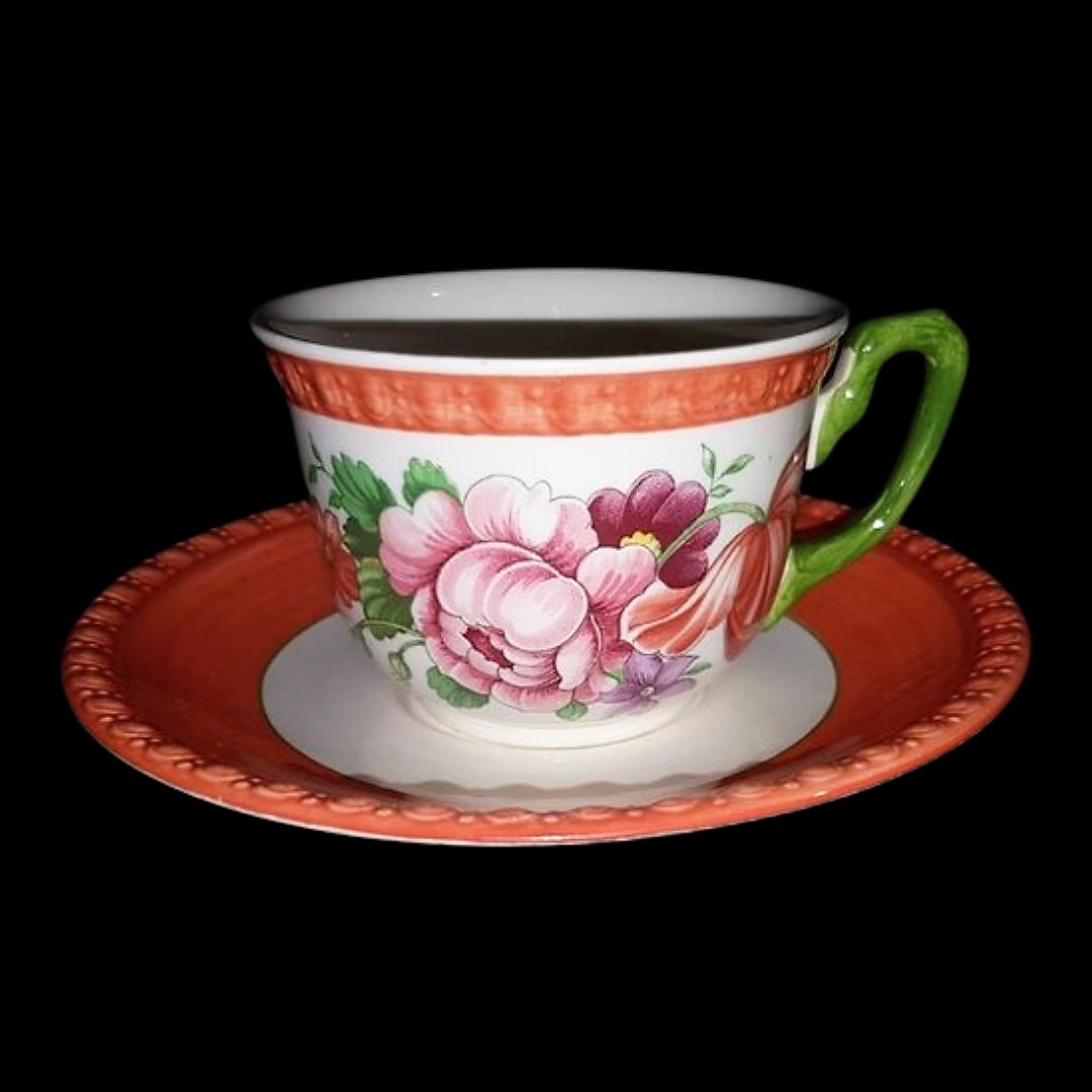 Villeroy & Boch Fiorello: Kaffeetasse / Tasse mit Unterteller Villeroy & Boch (7120927391881)