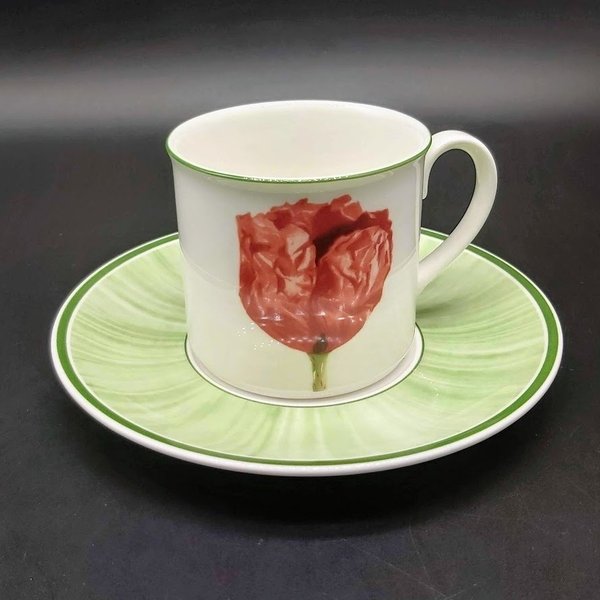 Villeroy & Boch Flora: Kaffeetasse / Tasse mit Unterteller - Coquelicot Villeroy & Boch (7120982442121)