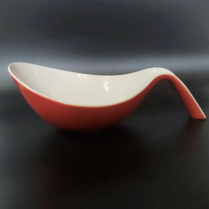 Villeroy & Boch Flow: Obstschale / Schüssel mit Porzellangriff "rot" - neu Villeroy & Boch (7121081008265)