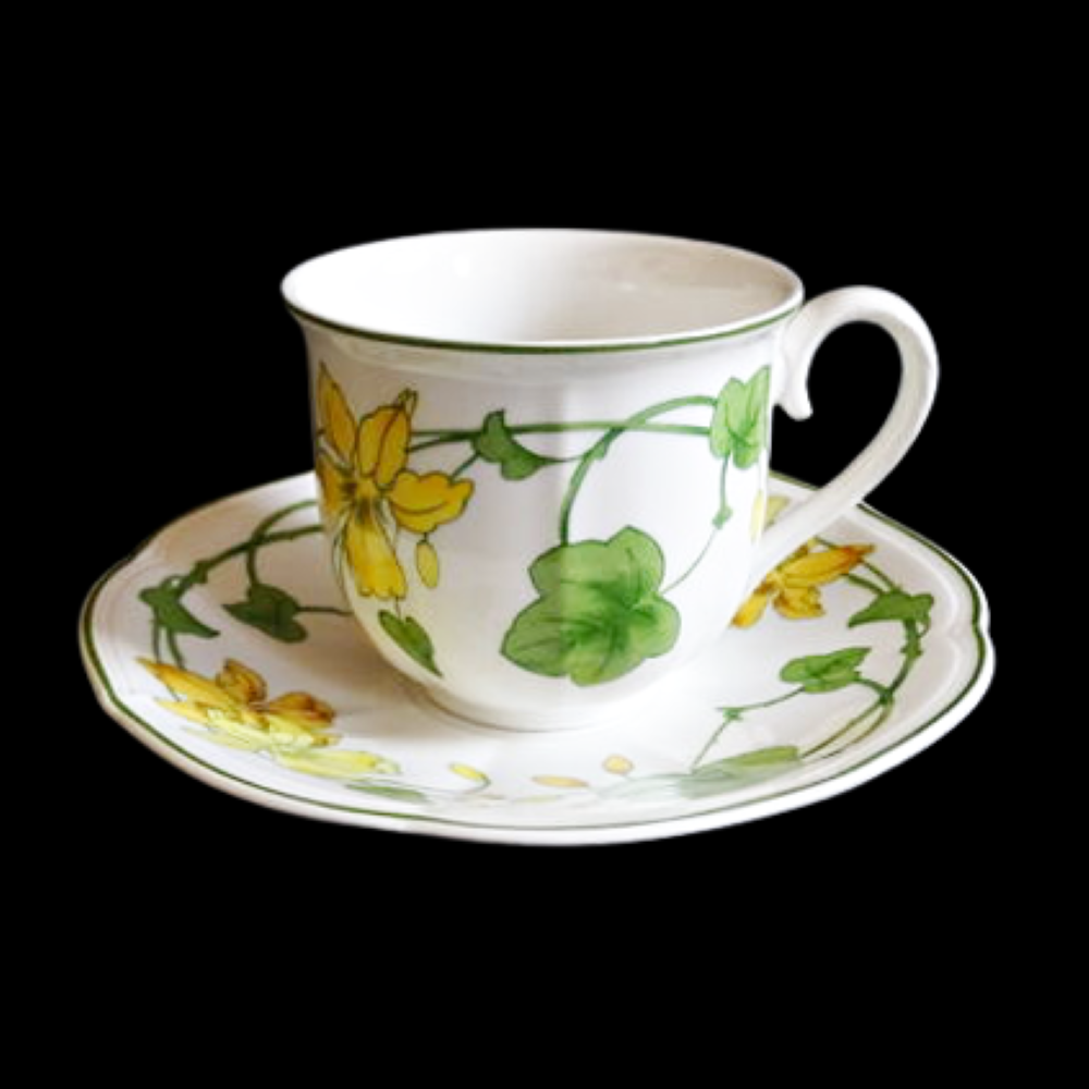 Villeroy & Boch Geranium Malva: Kaffeetasse / Tasse mit Unterteller Villeroy & Boch (7120882139273)