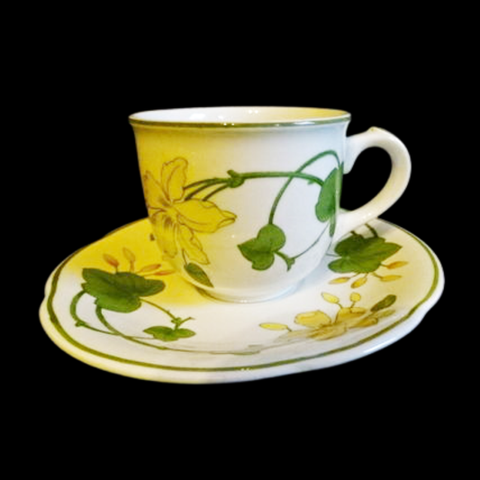 Villeroy & Boch Geranium: Mokkatasse / kleine Tasse mit Unterteller Villeroy & Boch (7120799039625)