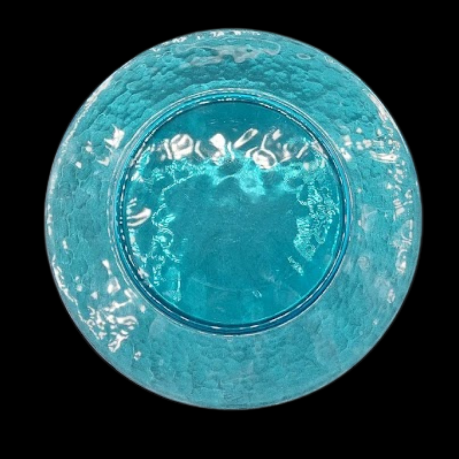 Platzteller / großer Teller aus Glas, blau