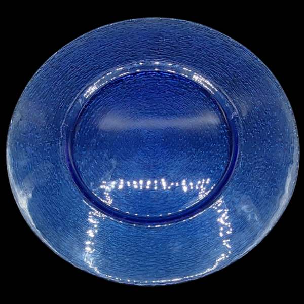 Platzteller / großer Teller aus Glas, blau