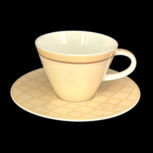 Villeroy & Boch Caffe Club gelb: Kaffeetasse / Tasse mit Unterteller - neuwertig (8356822647108)