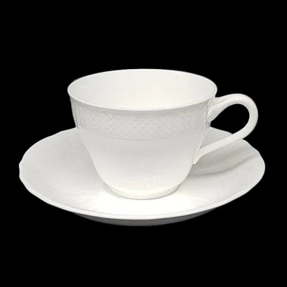 Villeroy & Boch Louisenburg: Kaffeetasse / Tasse mit Unterteller - weiß Villeroy & Boch (7121007837321)
