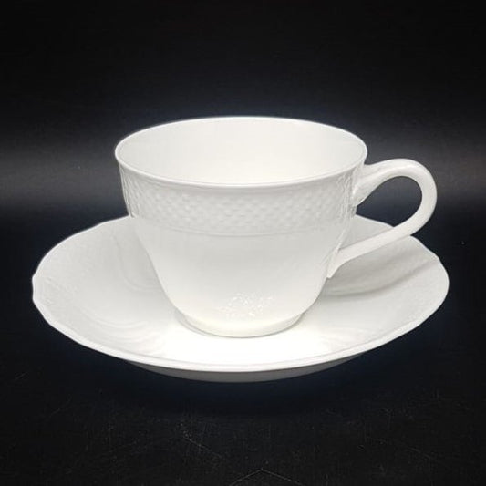 Villeroy & Boch Louisenburg: Kaffeetasse / Tasse mit Unterteller - weiß Villeroy & Boch (7121007837321)