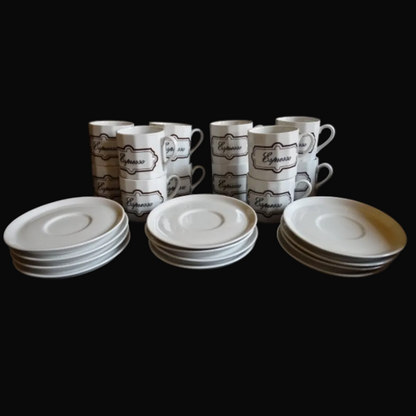 Großes Set: 12 Espressotassen / Mokkatassen mit Unterteller Porzellanladen.online (7120803561609)