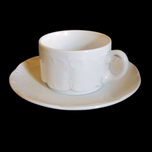 Rosenthal Monbijou Classic Rose weiß: Kaffeetasse / Tasse mit Unterteller Rosenthal (7120724820105)