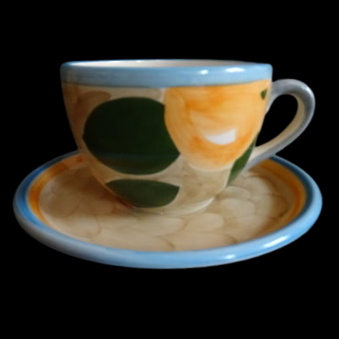 Villeroy & Boch Gallo Design Orange Garden: Jumbotasse gross / Tasse XL mit Unterteller Villeroy & Boch (7120908746889)