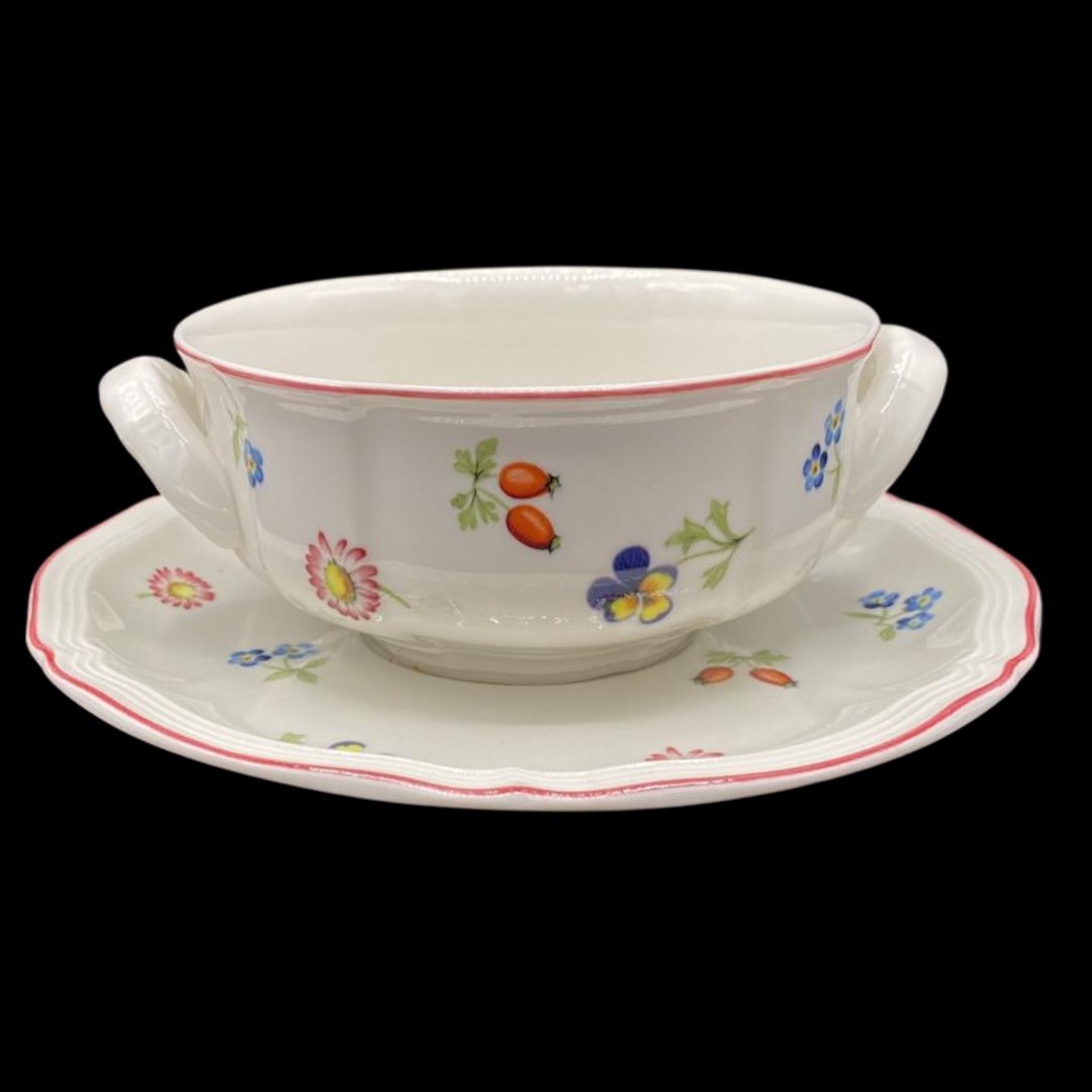 Villeroy & Boch Petite Fleur: Suppentasse mit Unterteller Villeroy & Boch (7120975429769)