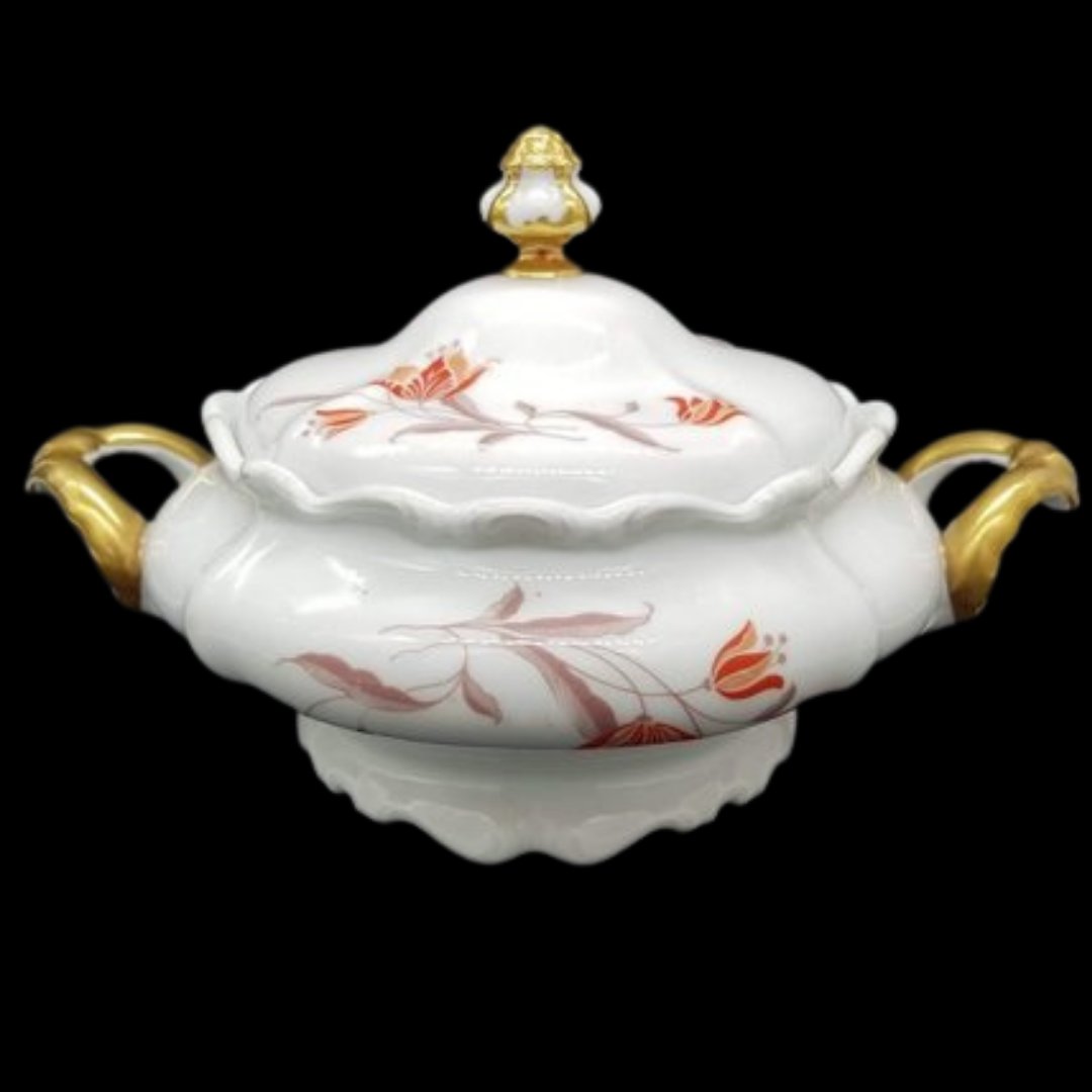 Rosenthal Pompadour rote Tulpe: Suppenterrine / Terrine mit Deckel Porzellanladen.online (7120843309193)