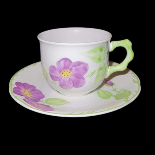 Villeroy & Boch Spring Rose Violett: Kaffeetasse / Tasse mit Unterteller Porzellanladen.online (7120715874441)