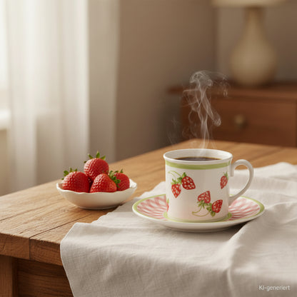 Villeroy & Boch Strawberry: Kaffeetasse / Tasse mit Unterteller - neuwertig Porzellanladen.online (7120839344265)