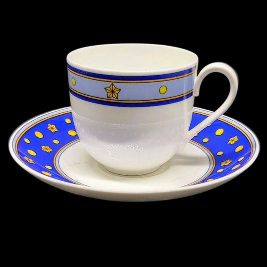 Villeroy & Boch Sun, Moon and Stars: Kaffeetasse / Tasse mit Unterteller, blau Villeroy & Boch (7120882860169)