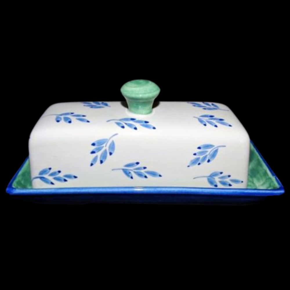 Villeroy & Boch Switch 3 Blue Portugal: Butterdose für Rollenbutter, Blue Leaves Villeroy & Boch (7120766435465)