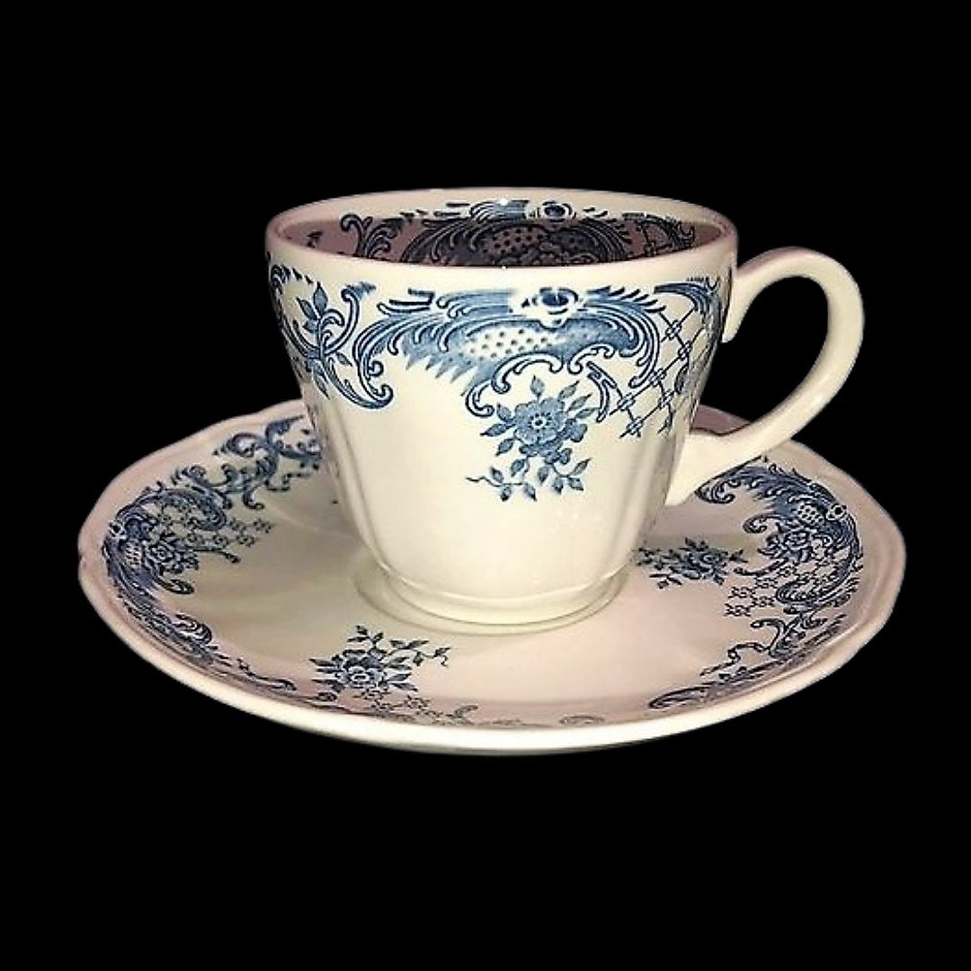 Villeroy & Boch Valeria blau: Kaffeetasse / Tasse mit Unterteller Porzellanladen.online (7120951410825)