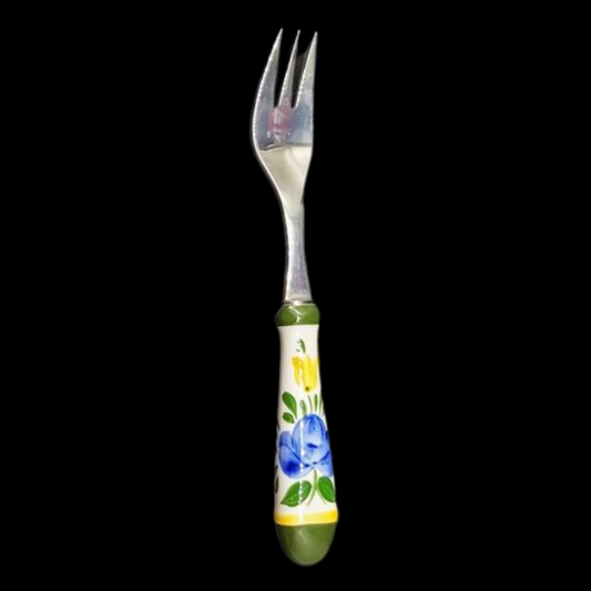 Vileroy & Boch Bauernblume: Kuchengabel / Gäbelchen mit Porzellangriff (Besteck) Villeroy & Boch (7120873488521)