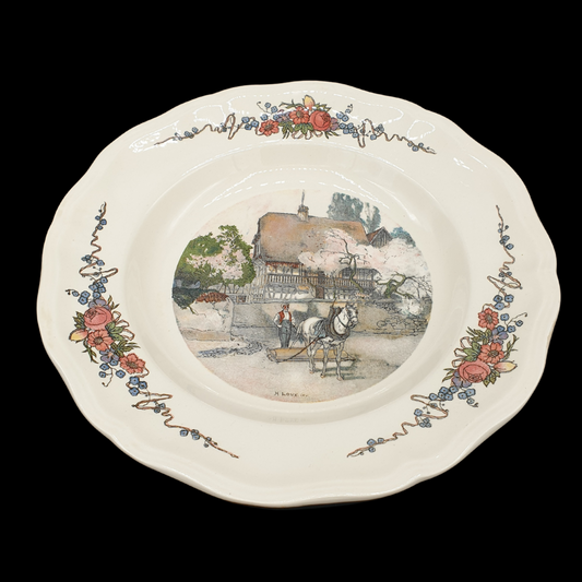 Sarreguemines Obernai France: Suppenteller / tiefer Teller - Pflug - 25 cm Sarreguemines (7121092935817)