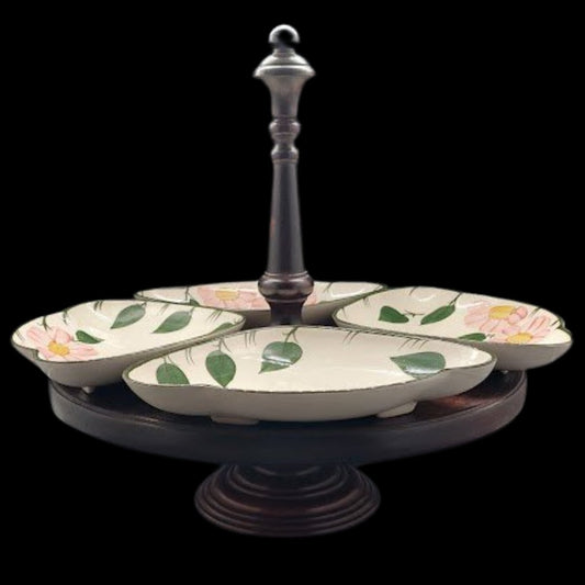 Villeroy & Boch Wildrose: Holzrondell / Caroussel mit Dreieckschalen Villeroy & Boch (7120910024841)