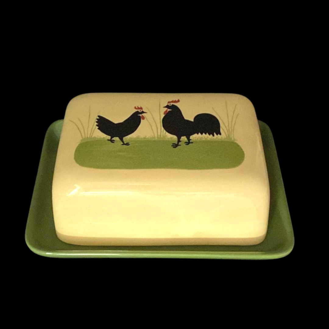 Zeller Keramik Hahn und Henne: Butterdose mit Deckel - mittel Zeller Keramik (7120758767753)