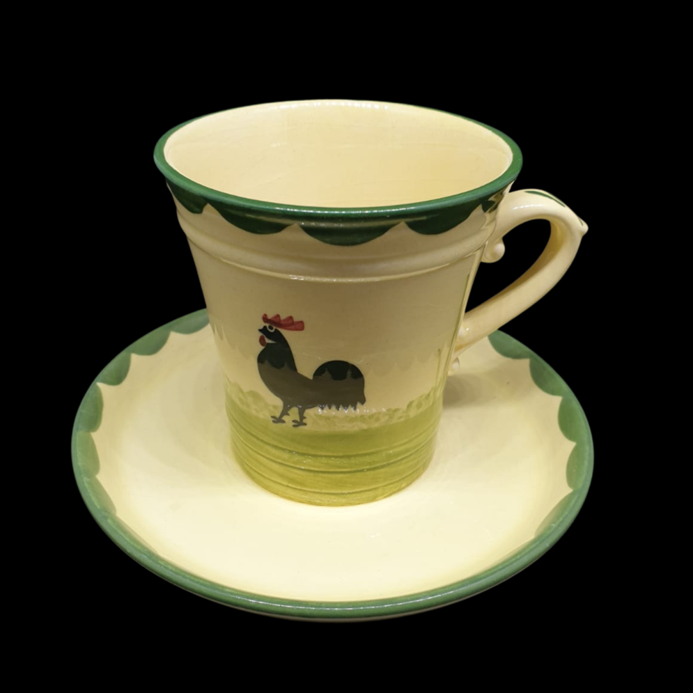 Zeller Keramik Hahn und Henne: Kaffeetasse / Tasse mit Unterteller - 8,5 cm Zeller Keramik (7120902586505)