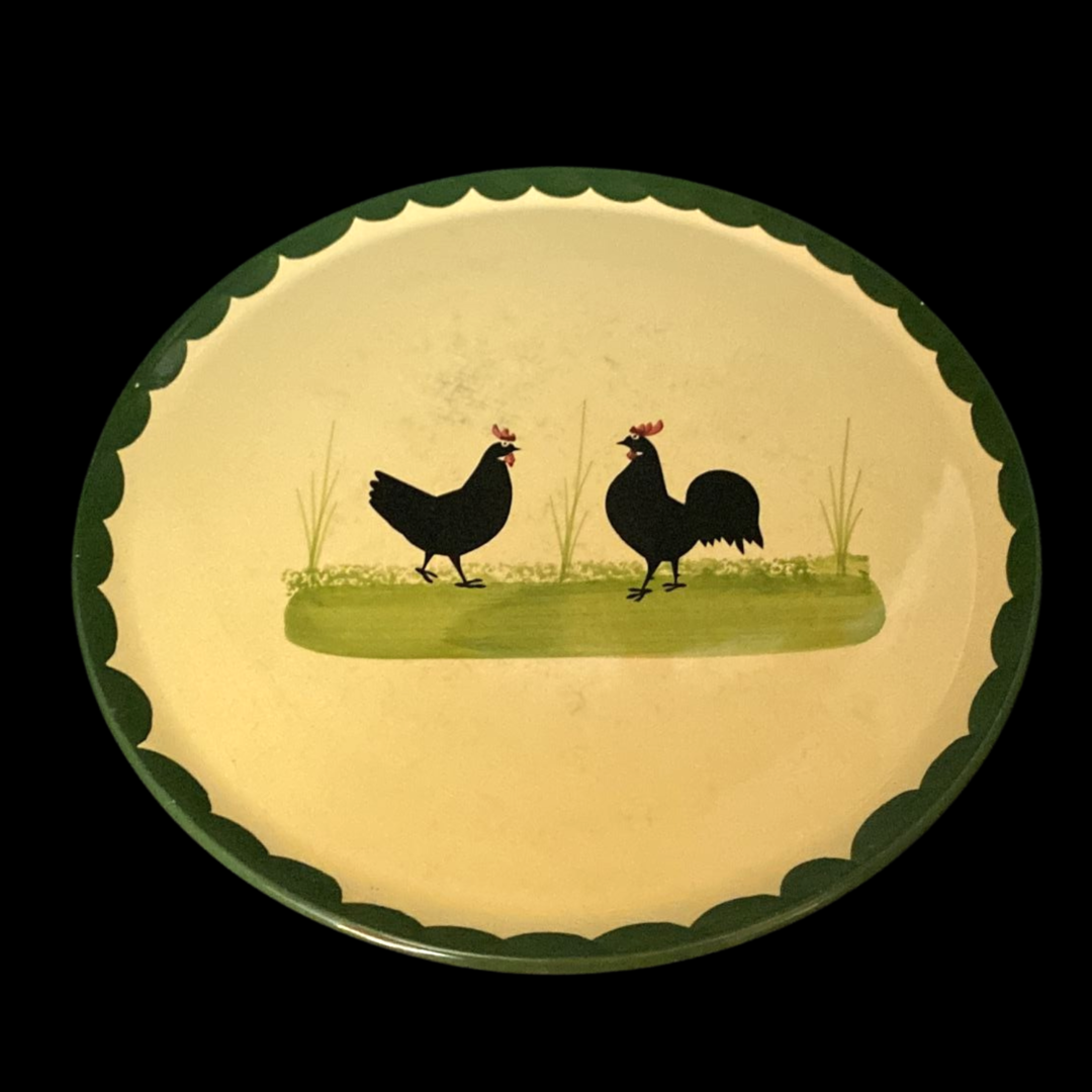 Zeller Keramik Hahn und Henne: Tortenplatte / runde Kuchenplatte - gebraucht Porzellanladen.online (7120785113225)